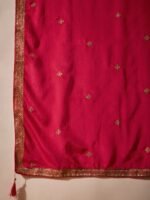 Pink Embroidered Chinon Anarkali Gown | Round Neck | Full Length