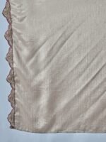 Light Grey Embroidered Kurta Palazzo Set with Chinon Dupatta