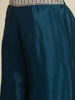 Rama Embroidered Kurta Palazzo Set | Jacket | Round Neck | Waist Length