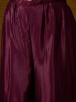 Purple Embroidered Flared Kurta Palazzo Set with Chinon Dupatta
