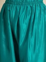 Teal Embroidered Anarkali Kurta Palazzo | Round Neck | Full Length