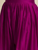 Purple Embroidered Kaftan Set | Round Neck | Kimono Sleeves | Mid-Thigh