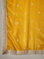 Yellow Embroidered Kurta Sharara | Notch Neck | Above Knee