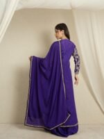 Purple Embroidered Palazzo Set | Sweet Heart Top & Long Jacket