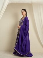 Purple Embroidered Palazzo Set | Sweet Heart Top & Long Jacket