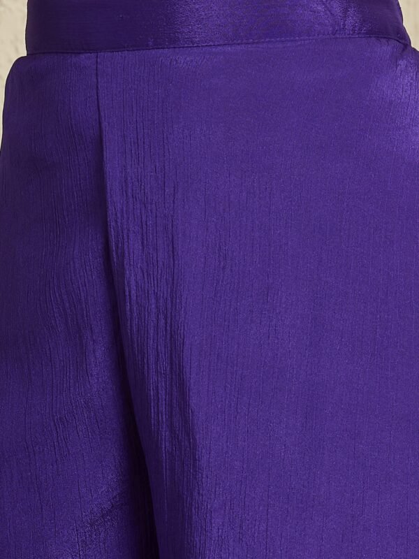 Purple Embroidered Palazzo Set | Sweet Heart Top & Long Jacket