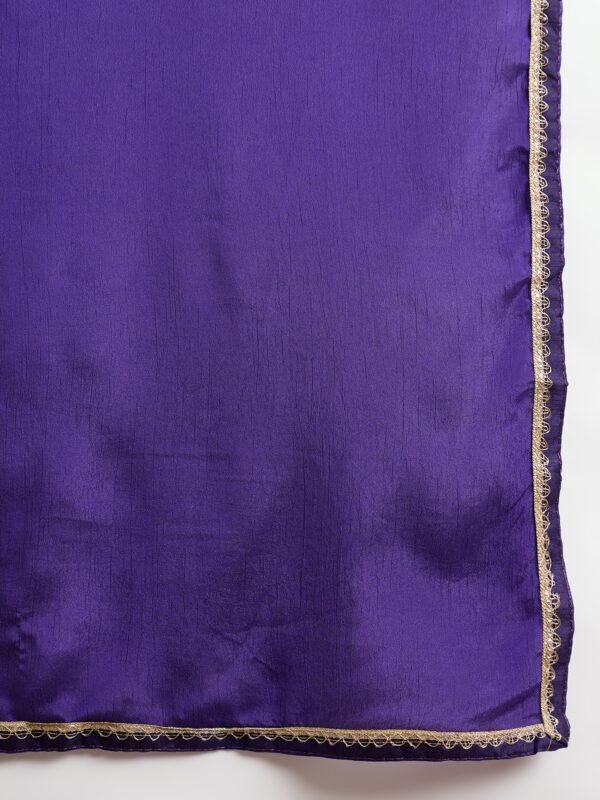 Purple Embroidered Palazzo Set | Sweet Heart Top & Long Jacket