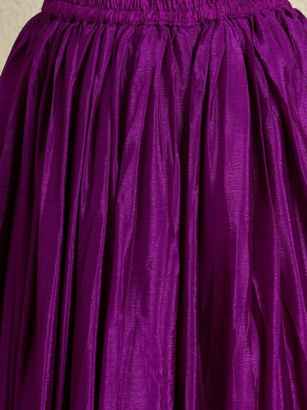 Purple Chinon Embroidered Kurta with Lehenga Set & Dupatta