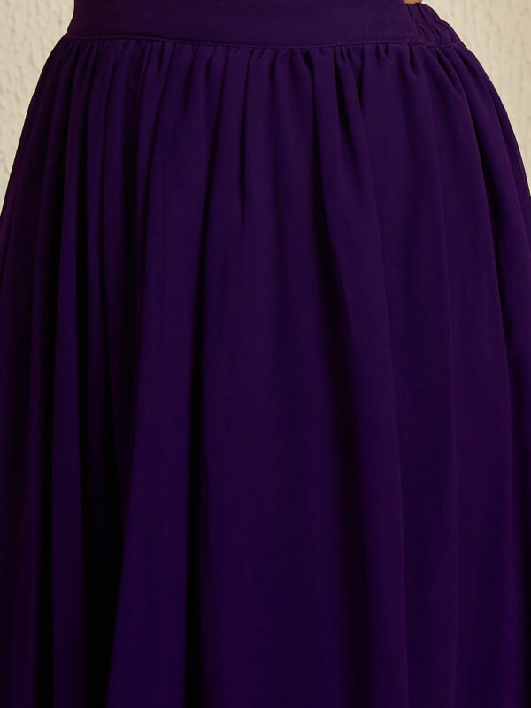 Purple Faux Georgette Anarkali Kurta Lehenga Set with Dupatta
