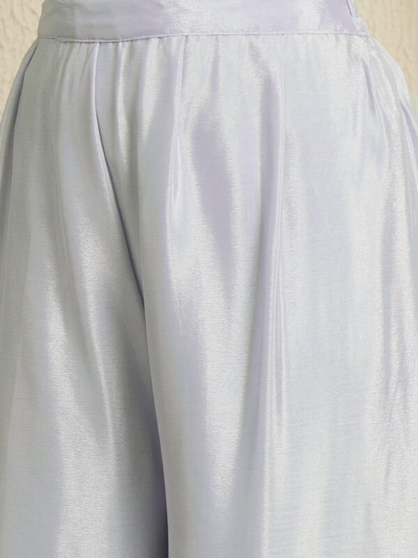 Light Blue Embroidered Kurta Palazzo | Square Neck | Digital Print