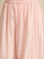 Light Pink Embroidered Kurta Palazzo | Round Neck | Knee Length